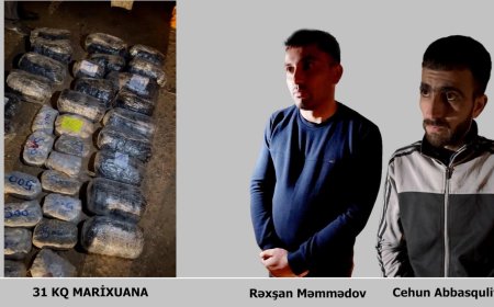İrandan Azərbaycana gətirilən 31 kq narkotik vasitə Cəlilabad rayonunda ələ keçirilib