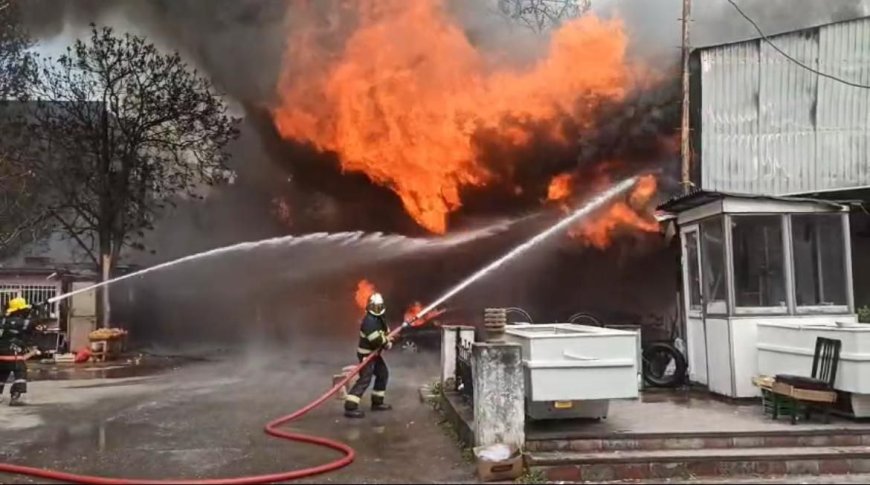Bakıda obyekt yandı-FOTO