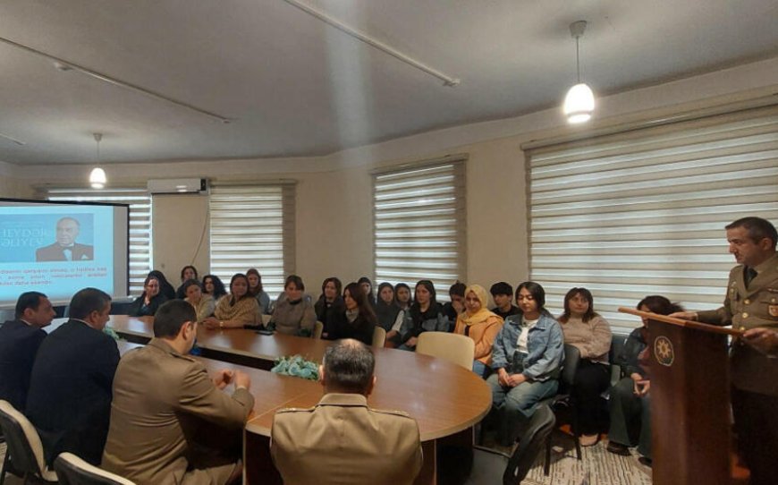 Tələbələrə fövqəladə hallar zamanı mühafizəsinin təşkili ilə bağlı dərs keçirildi