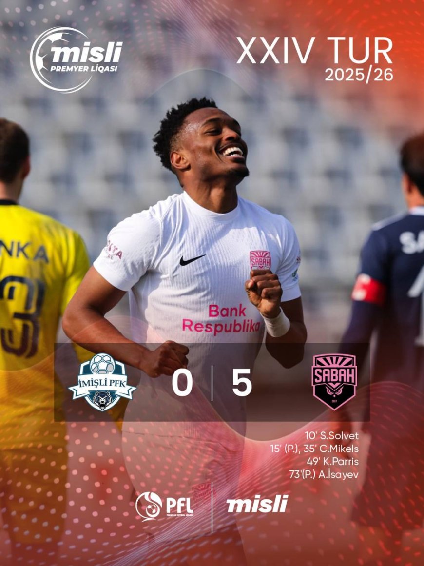 “Sabah”dan böyük hesablı qələbə – “İmişli” qapısından 5 cavabsız top keçdi