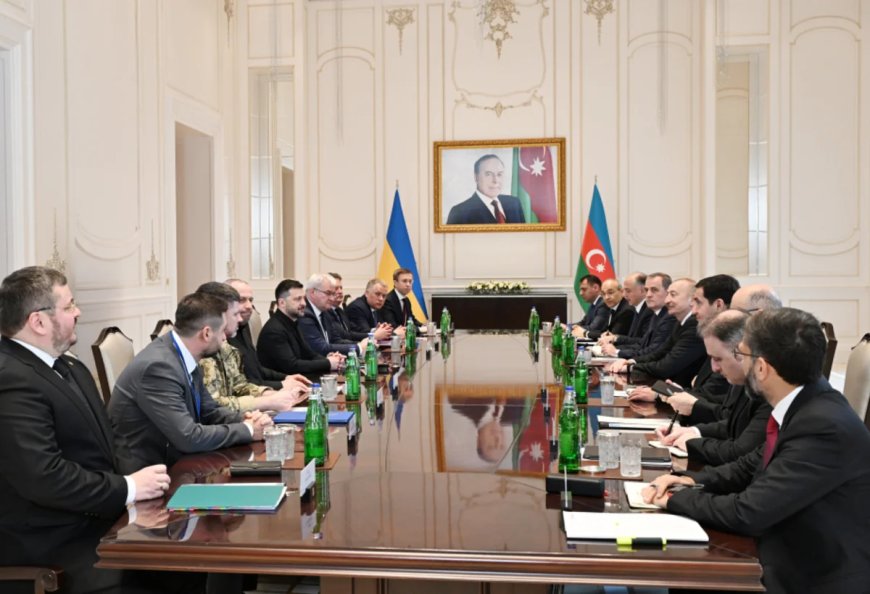 Qəbələdə Prezident İlham Əliyevin Ukrayna Prezidenti ilə geniş tərkibdə görüşü keçirilir
